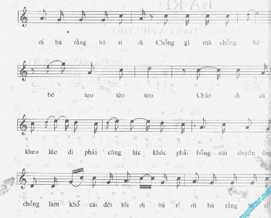 Sheet nhạc Bà Rằng Bà Rí 2